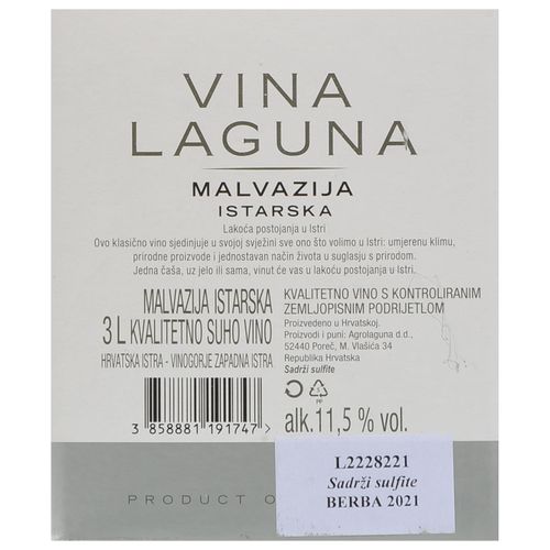 Vina Laguna malvazija kvalitetno vino bib 3l slika 2