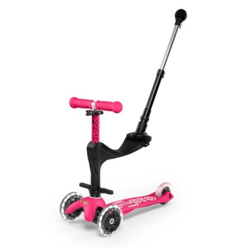 Micro Romobil Mini 3in1 Deluxe Plus LED, Roze slika 1