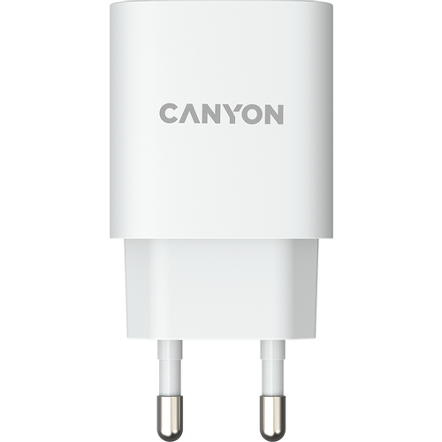 Canyon, Wall charger with 1*USB, QC3.0 18W, Input: 100V-240V, Output: DC 5V/3A,9V/2A,12V/1.5A, Eu plug, OCP/OVP/OTP/SCP, CE, RoHS ,ERP. Size: 80.17*41.23*28.68mm, 50g, White slika 1