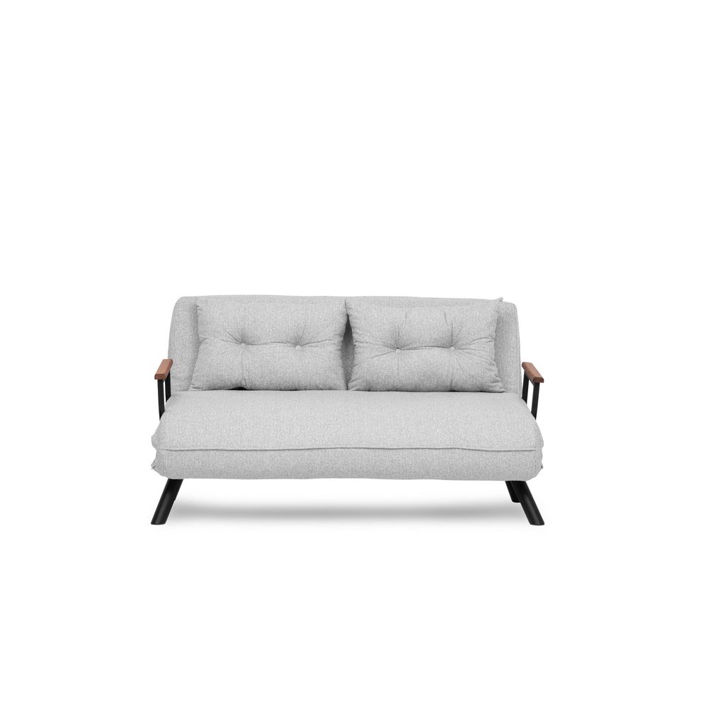 Sando 2-Sjedišni Sofa-Krevet - Teddy Tkanina - Siva slika 9