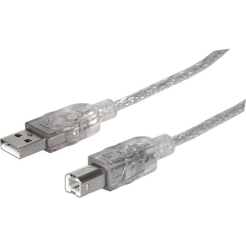 Manhattan USB kabel USB 2.0 USB-A utikač, USB-B utikač 3.00 m srebrna  340458 slika 2