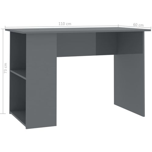 Radni stol visoki sjaj sivi 110 x 60 x 73 cm od iverice slika 6