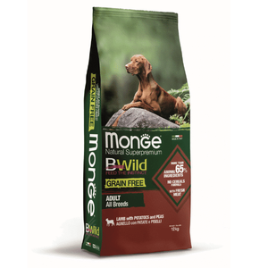 Monge BWild Grain Free Dog All Breeds Adult Lamb With Potatoes And Peas 12 kg