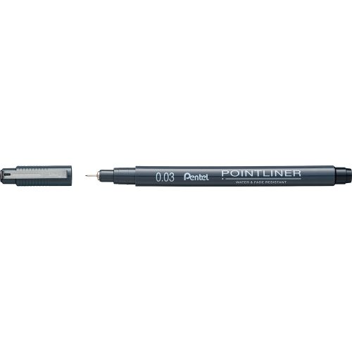 Flomaster fineliner PENTEL 0,03 POINTLINER S20P-03A crni P12/576 slika 2