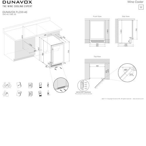 DAUF-40.138SS DUNAVOX vinska vitrina slika 5