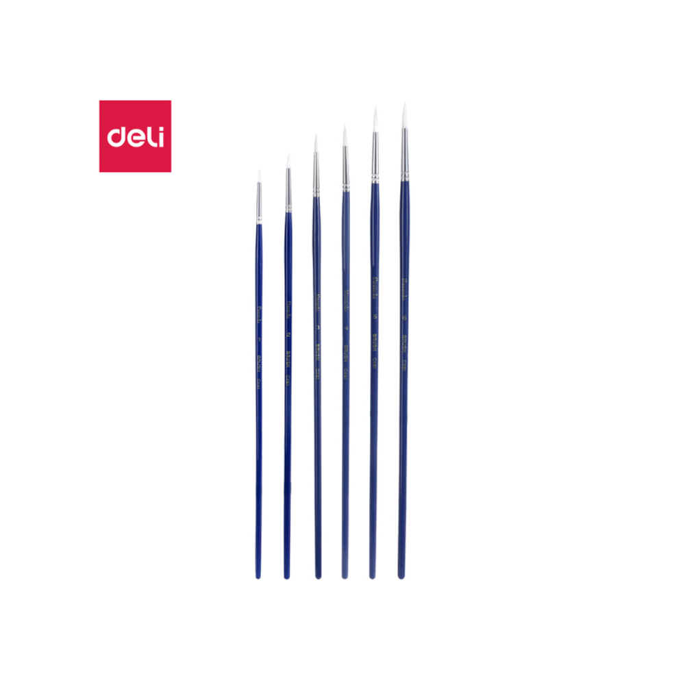 Četkice umetničke DELI okrugla bijela br. 4 set 1/6 EC281-4 slika 1