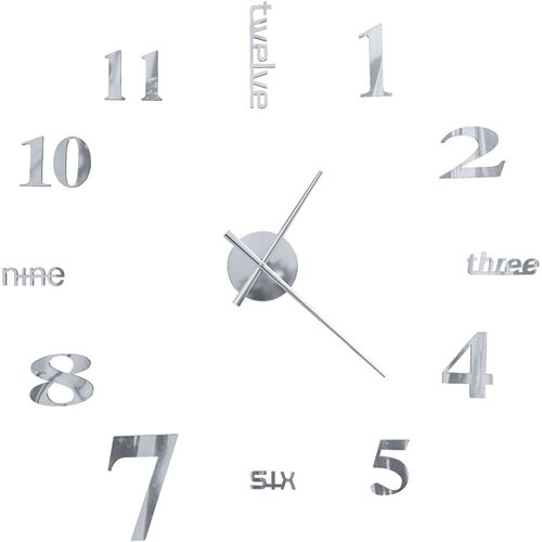 3D zidni sat moderni dizajn 100 cm XXL srebrni slika 19