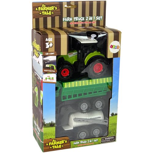 Traktor s prikolicom i cisternom zeleni slika 8