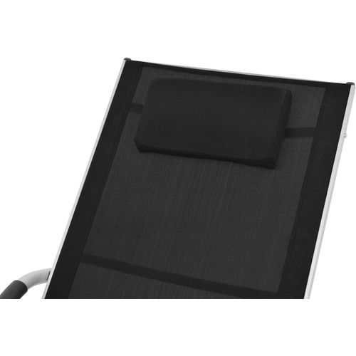 Ležaljka za sunčanje s jastukom od aluminija i tekstilena crna slika 12
