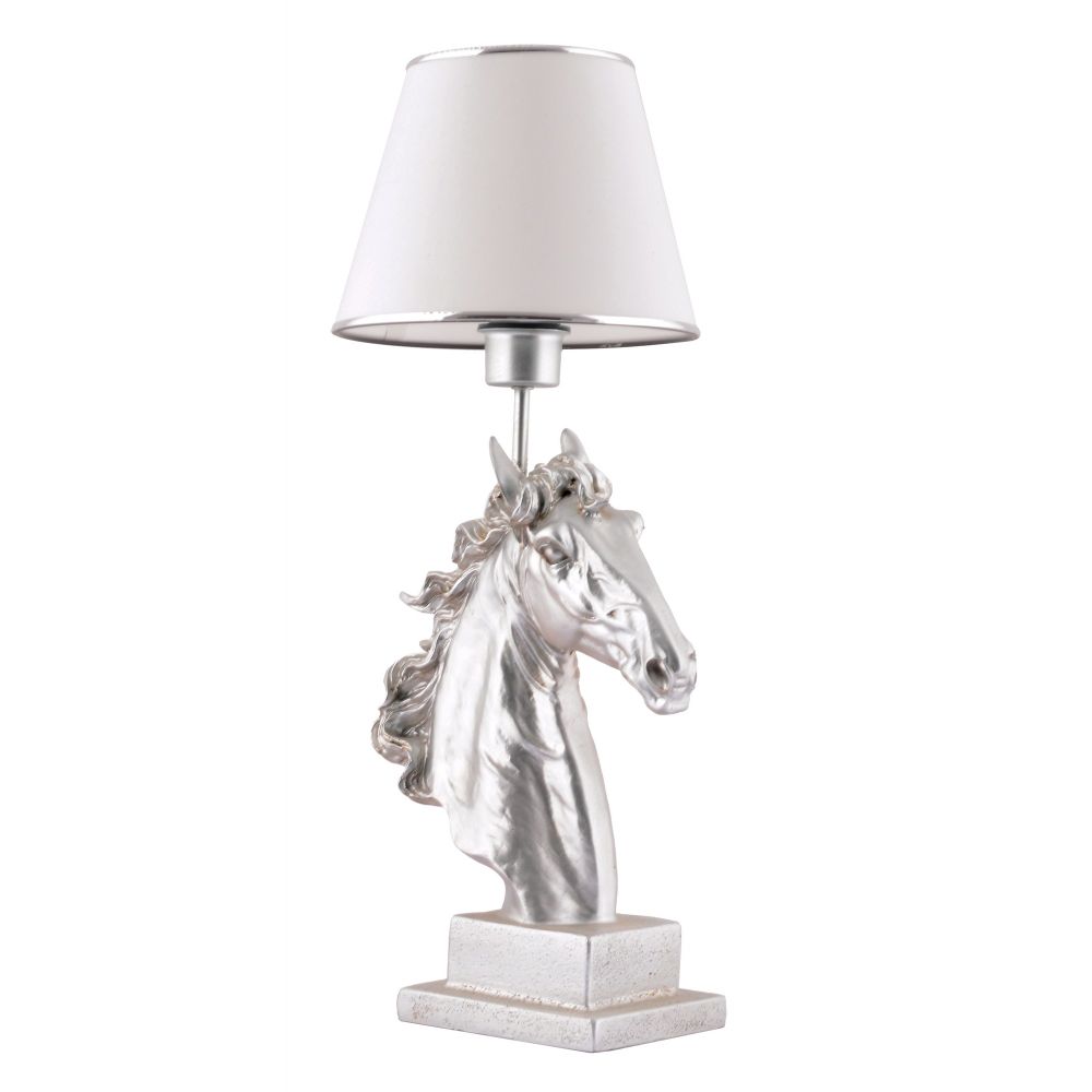 Lampa za sto - Konj - Bijela, Srebrna slika 2