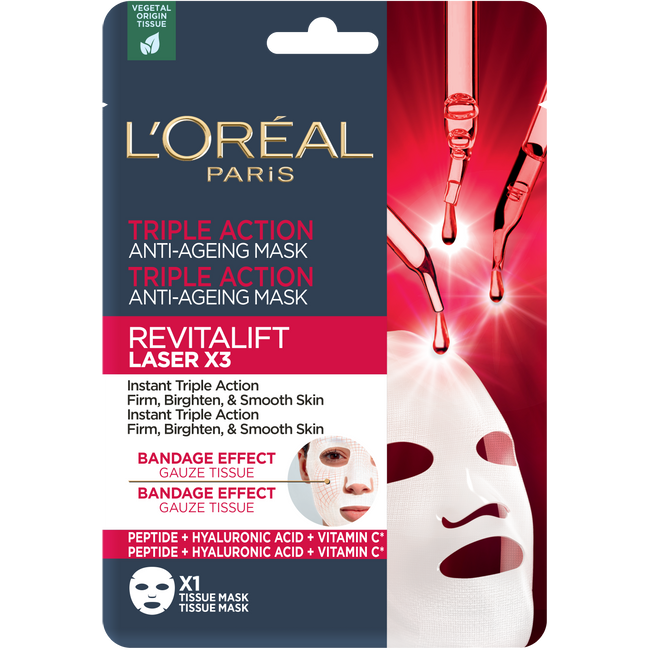 L'Oreal Paris Revitalift Laser X3 Triple Action maska za lice u maramici 28g