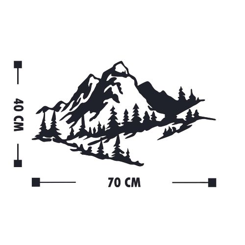 Wallity Metalna zidna dekoracija, Mountain 2 slika 3