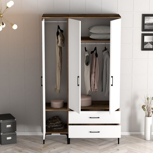 Kumsal RT - Walnut, White Walnut
White Wardrobe slika 4