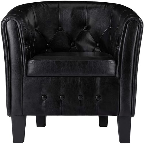 Fotelja od umjetne kože crna slika 21