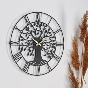 Decorative metal wall clock Vita - Black - 1, colour: black
