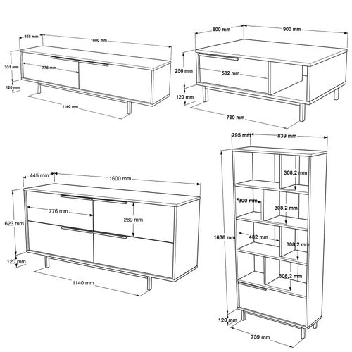 ON21-S Oak Living Room Furniture Set slika 6