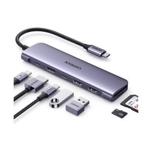 USB HUB UGREEN 7in1, USB-C na HDMI 4K, USB-C PD 100W, USB-C, 2x USB-A, čitač kartica SD/TF