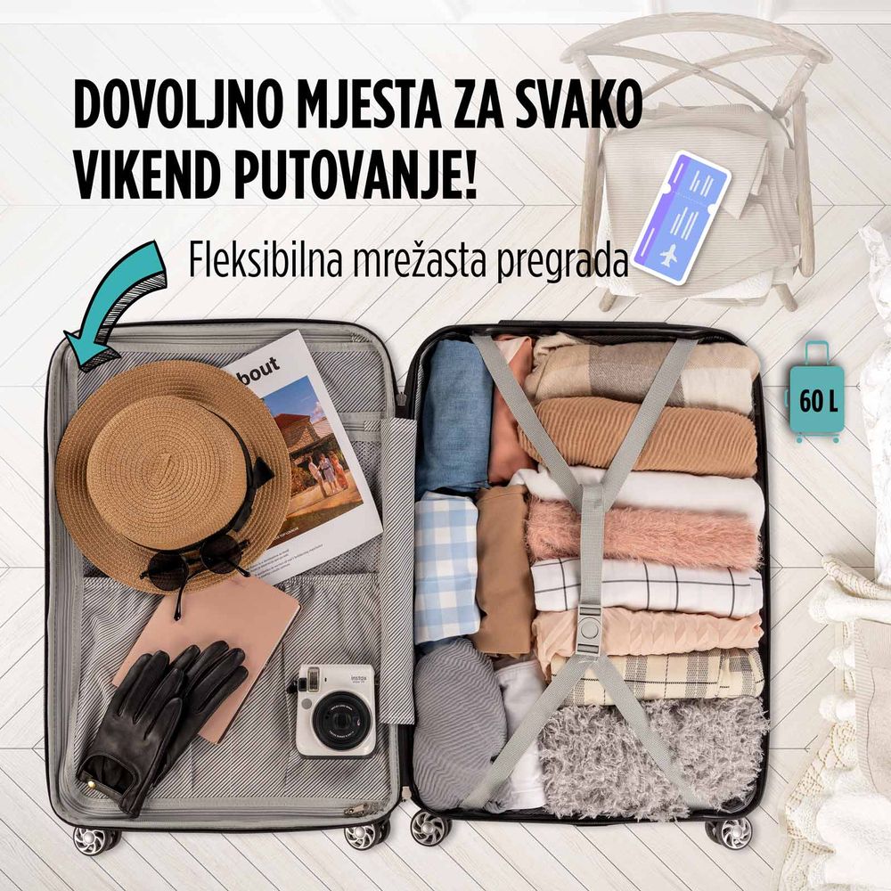 Scandinavia kofer 60 l / 67 cm, Carbon serija, rose gold slika 5