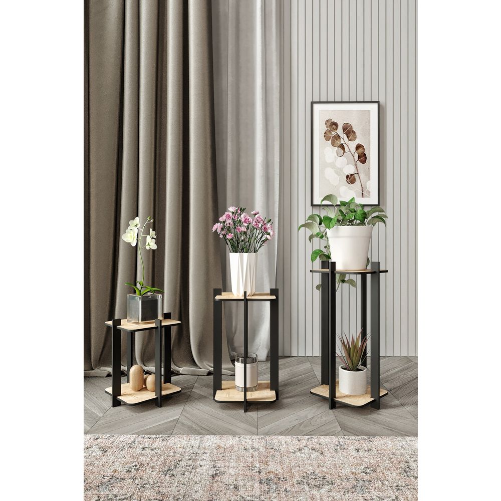 Stalak za biljke "Flower Desk Square" - boje: Hrast i Drvo slika 2