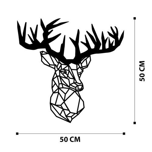 Wallity Jelen Metalni Ukras - Crni Dekorativni Metalni Zidni Dodatak slika 6