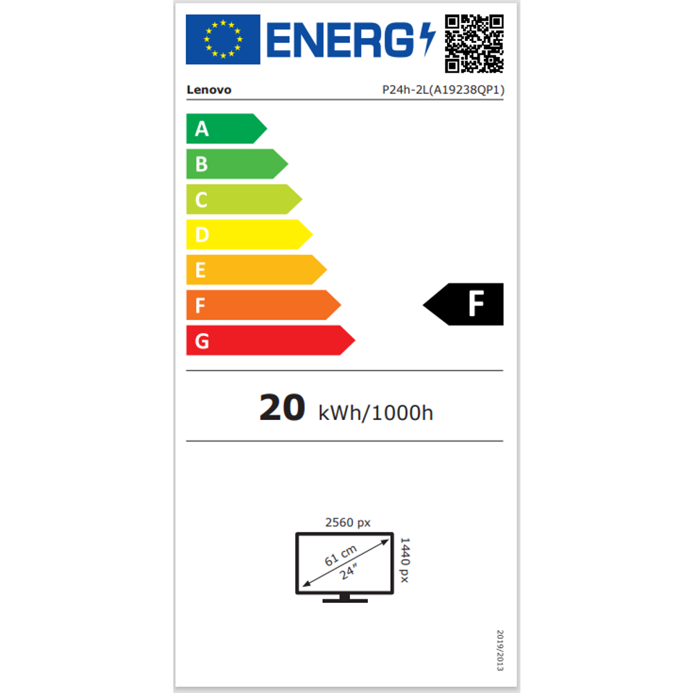 Lenovo ThinkVision P24h-2L monitor 23,8" QHD IPS 60Hz 4ms crni slika 8