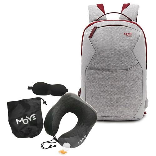 Moye Trailblazer 15.6" Backpack Light Silver O1 + Neck Pillow Grey slika 1