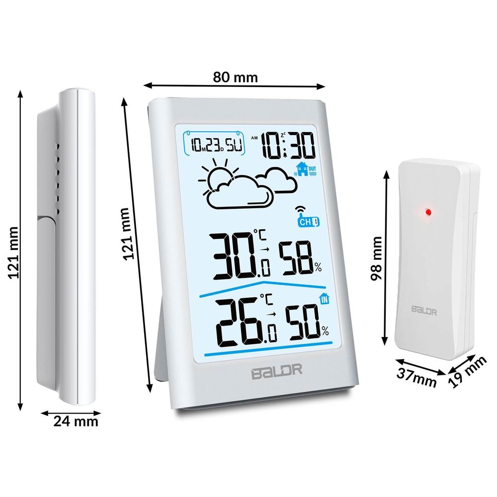 Meteorološka stanica s zaslonom BD-911 bijela slika 6