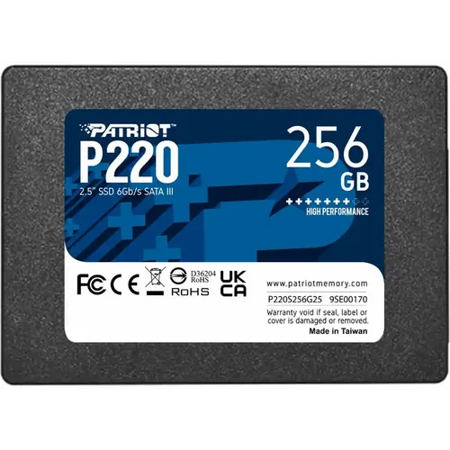 SSD 2.5 SATA3 256GB Patriot P220 550MBs/490MBs P220S256G25 slika 3