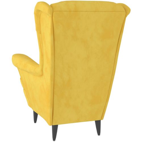 Fotelja od baršuna boja senfa slika 10