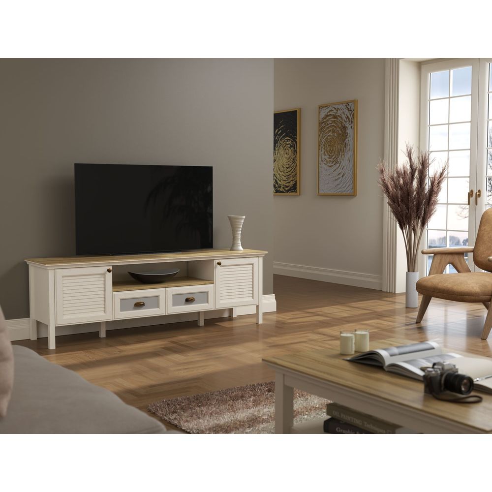 TV Stalak FRN-21011 - Krem, Hrast, Sivi slika 5