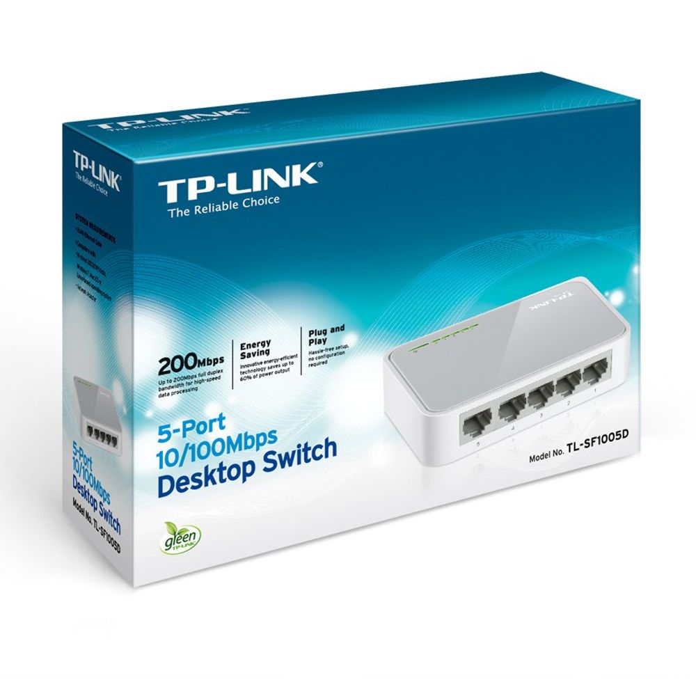 Switch TP-Link TL-SF1005D, 5-Port RJ45 10/100Mbps desktop switch slika 3