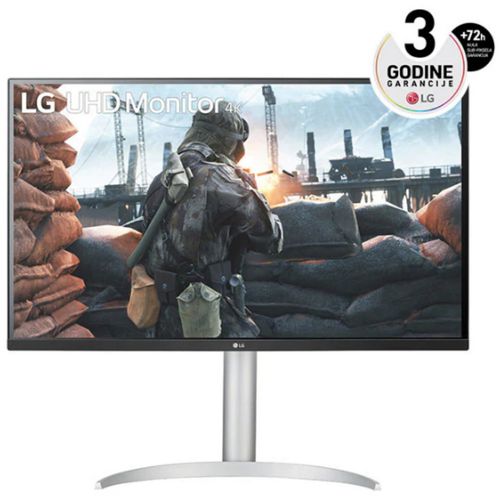 Monitor LG 32UP55NP-W 31.5" VA 3840x2160 60Hz 4ms GtG HDMIx2 DP USB freesync visina VESA srebrna slika 1