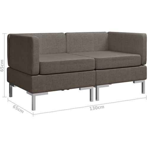 2-dijelni set sofa od tkanine smeđe-sivi slika 13