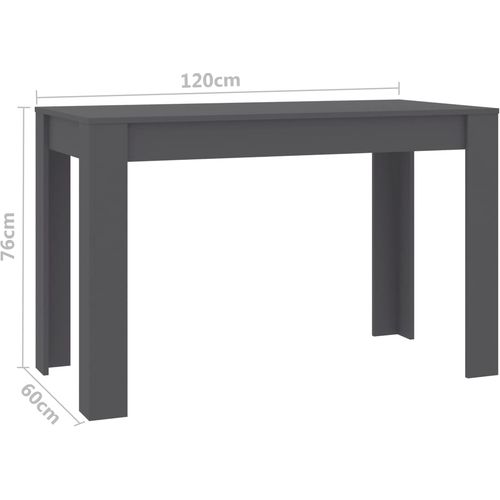 Blagovaonski stol sivi 120 x 60 x 76 cm od iverice slika 16