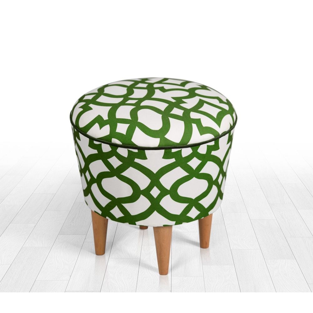Moss - Zeleni, Bijeli Pouf slika 2