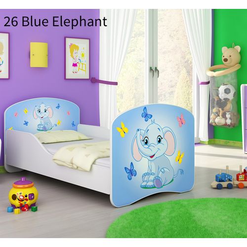 Dječji krevet ACMA s motivom 140x70 cm - 26 Blue Elephant slika 1