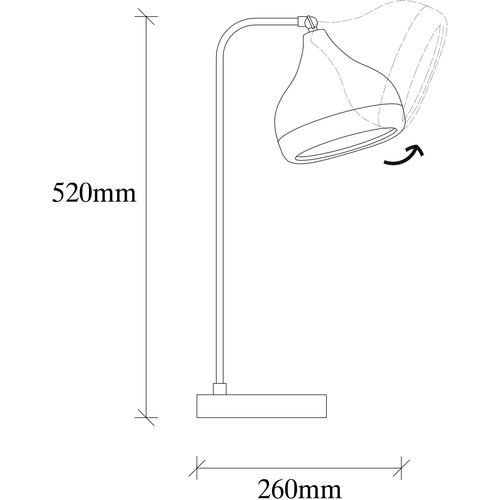 Opviq Stolna lampa YILL crno- bakrena, metal, 17 x 26 cm, visina 52 cm, promjer sjenila 17 cm, visina 16 cm, duljina kabla 200 cm, E27 40 W, Yıldo - 6896 slika 3