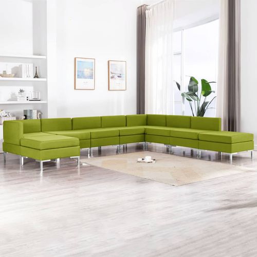 9-dijelni set sofa od tkanine zeleni slika 27