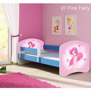 Dječji krevet ACMA s motivom, bočna plava 140x70 cm 07-pink-fairy