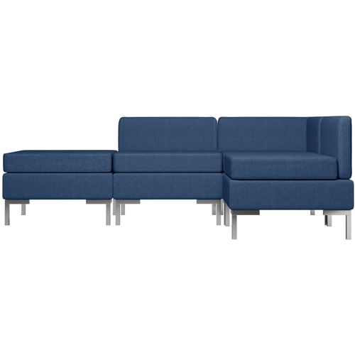 4-dijelni set sofa od tkanine plavi slika 19