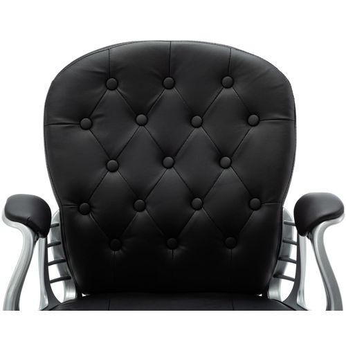 Okretna uredska stolica od umjetne kože crna slika 35