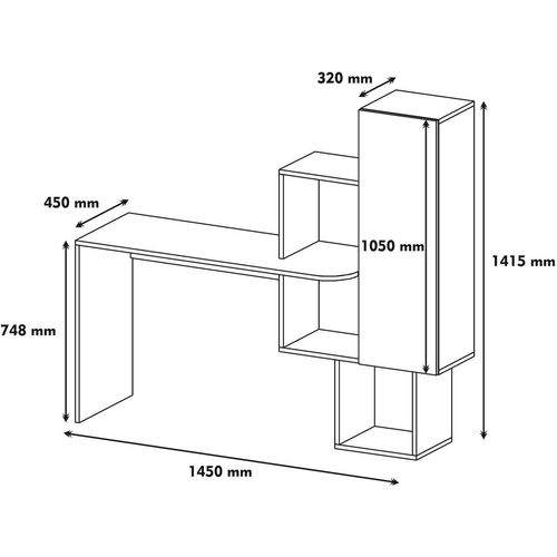 Açelya - Walnut, White Walnut
White Study Desk slika 5