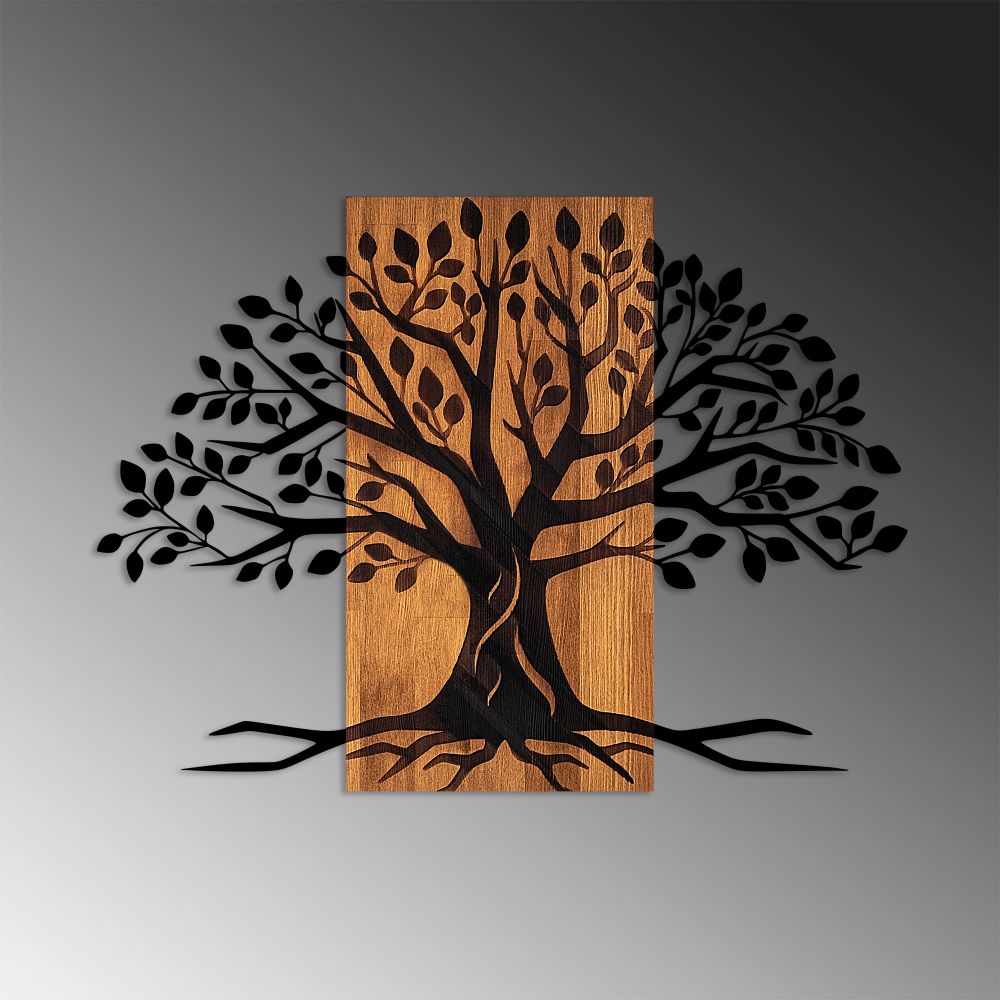 Dekorativni Drveni Zidni Ukras 'Willow - 382 Walnut' u Crnoj Boji slika 4