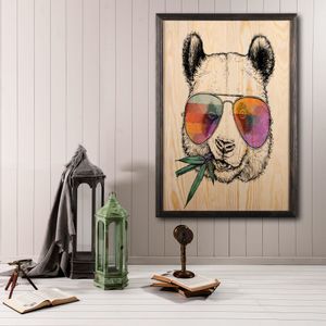 Wallity Drvena uokvirena slika, Cool Panda XL