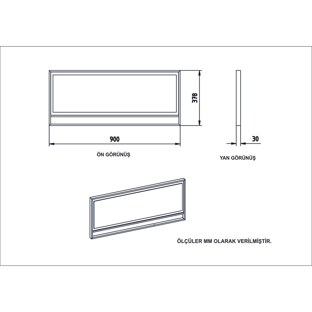 Polka Aynalı - Crni Zlato Crni Sideboard slika 5