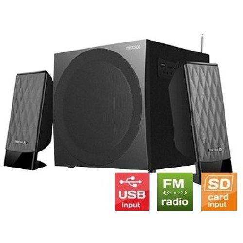 Microlab M300U Aktivni drveni zvucnici 2.1  38W RMS(14W,2x12W) SD, USB, FM radio, 3.5mm slika 3