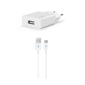 Ttec Punjač Zidni - Output 1xUSB 2,1A - +Type-C cable 1,2m - White