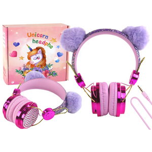 Žičane slušalice u nijansama ružičaste, podesive uši, mikrofon