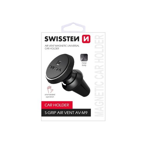 SWISSTEN držač za mobitel, metalni, magnet, za vent S-GRIP AIR VENT AV-M9 crni slika 1