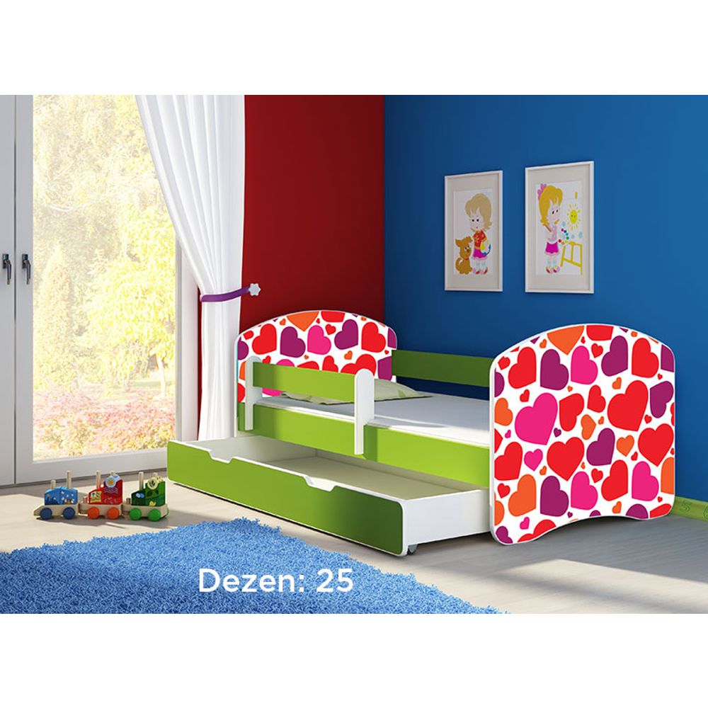 ACMA Dječiji krevet Acma II sa ladicom Green - 140x70cm - Dezen 25 slika 2